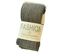 OVLAJ Ladies Warm Leggings Autumn Winter Pantyhose Cotton Knitted Stockings Women Tights 2 Designs Footless Tights-Ash,With Feet Socks