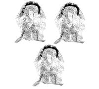 OVLIIYWZY 3pcs Dead of Day Flower Skeleton Decorative Gothic Cloth Hair for Decoration Accessory with Women Headband Headdress Favor Party Hairband Veil Spider Band Lace The Black Hoop