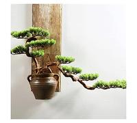 OVLIIYWZY Artificial bonsai tree 11 Inch High Simulation Welcoming Pine, Realistic Wall-mounted Potted Plants, Artificial Decorative Creative Pendants Artificial Trees