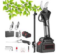 OVLIIYWZY Extendable Tree Pruning Pruner 21V Cordless Electric Pruning Shears, 50mm Cut Electric Pruner Battery Powe Extension Pole, 2 Rechargeable Battery, Tree Branch Scissors for Pruning Grafting