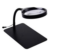 OVLIIYWZY Magnifier, 10x Magnifying Glass Lamp - Daylight Bright Lighted Lens - Magnifying Desk Lamp Rotate Magnifier Swing Arm Desktop Tabletop Lamp, for Table, Task, Craft, Jewelry,Sewing