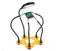 OVLIIYWZY Magnifier, Adjustable Magnifier Loupe Lamp Illuminated Led Third Hand Magnifying Glass with Light and Stand Hands Free with Auxiliary Clips and Soldering Iron Stand for Repairing/in