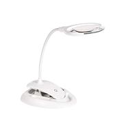OVLIIYWZY Magnifier Desktop Hands Free Magnifying Gooseneck 6 LED Desk Lamp with10X Illuminated Optical Glass Lens with Clamp and Base Unit Reading Machinery Carving Gardening Jewelry Electronic