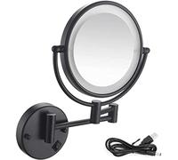 OVLIIYWZY Makeup Mirror with Lights, 5X Magnifying Cosmetic Mirror 360° Swivel Extendable Two Sided Vanity Mirror for Bathroom