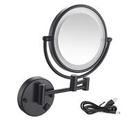 OVLIIYWZY Makeup Mirror with Lights, 5X Magnifying Cosmetic Mirror 360° Swivel Extendable Two Sided Vanity Mirror for Bathroom