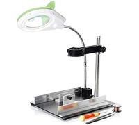 OVLIIYWZY Screen Magnifier 8X LED Illuminated Magnifier Desktop Magnifier with LED Light Double The Comfort