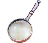 OVLIIYWZY Screen Magnifier Bronze Retro Hand-held Magnifying Glass 20 Times high-Definition Optical Glass Lens Elderly Reading Ancient Bronze Color Magnifier with LED Light Double The Comfort
