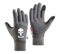 Ovlize Ski Gloves Pun.ish-er, Winter Warm Gloves, Cold Day Running Gloves for Men and Women, Ski(Grey,XL)
