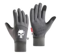 Ovlize Snowboarding Gloves Pun.ish-er, Ski Gloves with Cosy Liner, Glove for Skiing Snowboarding & Outdoors, Ski(Grey,L)