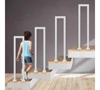 OVLRIJP Stair Railing Indoor, U-Shaped Stair Rail, Metal Bannister Rail for Stairs, Handrails for Stairs, Hand Rail U Shape for Loft, Porch, Balcony,Indoor, Outdoor (White, 75cm)