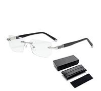 OVNMFH 2023 New Sapphire High Hardness Anti-blue Progressive Far And Near Dual-Use Reading Glasses (Silver,+3.00)