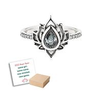OVNMFH Begin Again Lotus Ring, Same Girl Same Name Lotus Ring S925, No Mud No Lotus Ring, Jewelry Gifts for Women (Silver,9)