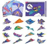 OVNMFH DIY Paper Airplane Book - Paper Pilot Origami Flight Kit with 12 Designs & 36 Sheets, Brain-Engaging Foldable Planes, Arts & Crafts Kit, Fun and Easy to Fold for Enthusiasts