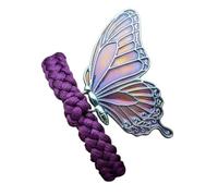 OVNMFH Enchanted Butterfly Knit Bracelet, Handmade Butterfly Macrame Bracelet, Adjustable Charm String Butterflys Bracelets Jewelry Gift for Women (Purple)