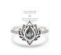 OVNMFH Fuck My Trauma Lotus Ring, 925 Sterling Silver No Mud No Lotus Ring, Unique Lotus Ring Reminds You to Let Go of Your Trauma in a Playful Way, Jewelry Gifts for Women Sisters (Silver,6)