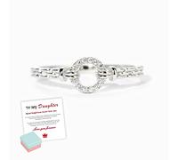 OVNMFH I Will Be With You Pavé Open Circle Ring, Adjustable Zircon Circle Symbol Ring, Mother & Daughter Forever Linked Pavé Open Circle Ring, Trendy Delicate Ring Jewelry Gifts for Women and Girls