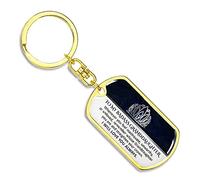 OVNMFH Keepsake for Granddaughter Keychain, To My Badass Granddaughter Keychain, Stainless Steel Dog Tags Keychain, Granddaughter Gifts from Grandma Grandpa (Gold,Granddaughter)