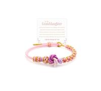 OVNMFH To My Granddaughter, I Am So Proud Of You Peach Blossom Knot Bracelet, Granddaughter Bracelet from Grandma Adjustable Braided Bracelets for Women Teen Girls Jewelry Gift (Purple)