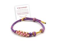 OVNMFH To My Granddaughter Peach Blossom Bracelet, Adjustable Braided Granddaughter Bracelet, A Link That Can Never Be Undone, Wristband Gifts for Him Jewelry (Purple Blue)