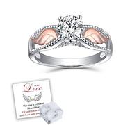 OVNMFH To My Love, I'll Hold You in My Heart Personalized Circle Wings Memorial Ring, 925 Sterling Silver Fashion Angel Wing Ring, Trendy Delicate Ring Jewelry Gifts for Women and Girls (8)