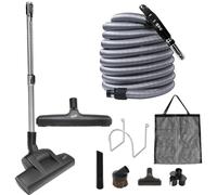 OVO Central Vacuum Deluxe Plus Kit, 30ft ON/Off Low-Voltage Hose, Air Driven Carpet Beater, 12’’ Premium Floor Brush, Cleaning Tools and Easy Storage Accessories