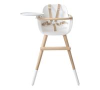 OVO LUXE ONE high chair with beige imitation leather harness White one size