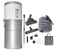 OVO Powerful Heavy Duty Central Vacuum System, Hybrid Filtration (with or without Disposable Bags) 35L or 35L, 750 Airwatts with Deluxe Plus 35ft Accessory Kit Included