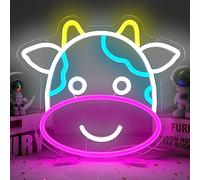 OvoNinn Neon Sign Cow Cute LED Neon Sign Wall Adjustable with Neon Lights for Nursery Bedroom Cow Neon Wall Animal Decoration Night Light