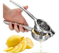 OVOS Citrus Juicer Lemon Press Squeezer Made from Unbreakable 18/8 Stainless Steel Manual Orange Lemon and Lime Juice Fruit Squeezer for Maximal BPA Free and Dishwasher Safe (Silver)