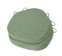 OVOV Chair Cushions for Dining Chairs Set of 2 Windsor Seat Cushion for Kitchen Room Thick Textured Kitchen Seat Pads with Ties and Non-Slip Bottom(42x39.5 cm/16x15 Inch Sage Green)