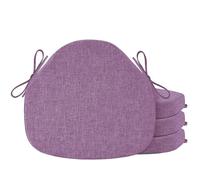 OVOV Chair Cushions for Dining Chairs Set of 4 Windsor Seat Cushion for Kitchen Room Thick Textured Kitchen Seat Pads with Ties and Non-Slip Bottom(42x39.5 cm/16x15 Inch Purple)