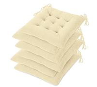 OVOV Chair Cushions for Dining Chairs Set of 6 Tufted Indoor Chair Pads with Ties Soft Square Seat Cushions for Kitchen Chairs 15.5"x15.5",White