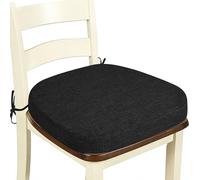 OVOV Dining Chair Cushions 1 Piece Non Slip Kitchen Chair Pads with Ties and Washable Cover D-Shaped Indoor Kitchen Seat Cushions for Dining Room 40x40x5cm (Black)