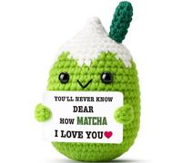 Ovrrcame Gift for Him Her I Love You Crochet Matcha Plush, Funny Christmas Valentine's Day Present, Handmade Romantic Gift Idea for Girlfriend Boyfriend, Stocking Stuffer