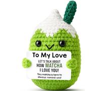 Ovrrcame Gifts for Him He How Matcha I Love You Crochet Plush Desk Decor, Funny Valentine's Day Anniversary, Cute Handmade Food Pun Love Gift Idea for Boyfriend Girlfriend