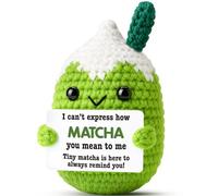 Ovrrcame How Matcha You Mean to Me Crochet Plush, Funny Christmas Valentine's Day Present for Him Her, Handmade Appreciation Gift Idea for Partner Friend Coworker, Stocking Stuffer