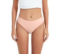 OVRUNS Seamless Thongs for Women No VPL Knickers High Waisted Invisible Underwear Pink