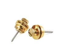 OVSAL Gold Electric Guitar Bass Security Strap Locks Flated Head Easy Install and Quick Release Strap Lock for Fender Strat Tele Les Paul Classial Acoustic Electric guitars Bass 2 PCS