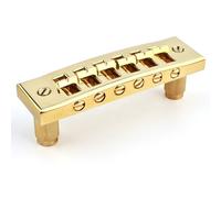 OVSAL Harmonica Tune-O-Matic Guitar Bridge, Solid Brass Electric Guitar Bridge - String Space 10.3mm,Guitar Repair & Upgrade Accessories for Most Les Paul SG Style Guitars with M8 Studs Gold