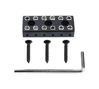 OVSAL Headless Guitar String Locking Nut Brass String Locking Guitar Bridge String Locks for 6 String Headless Electric Guitar Replacement Parts Black