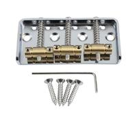 OVSAL Vintage Short Fixed Bridge with Compensated Brass 3-Saddle Steel Base Plate 54mm Guitar Bridge Compatible with Vintage Fender Telecaster Tele Style Electric Guitar Replacement Parts