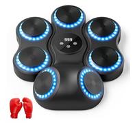 Ovshnrr Music Boxing Machine, Wall Mount Smart Training Equipment with Bluetooth & Boxing Gloves Punching Pad for Home, Office, Gym