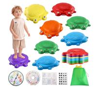 Ovshnrr Sensory Stepping Stones for Kids, 8PCS Frog Balance Stepping Stones Non-Slip Toddler Balance Board Indoor/Outdoor Obstacle Course Toys Obstacle Course Gifts for Toddlers Age 3-8