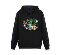 ovsn Kangaroo Pocket Hoodie Msmr Rat Fink Long Sleeve Sweatshirts3XL Black