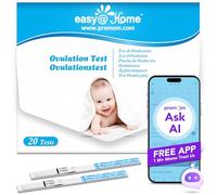 Ovulation Fertility Test Predictor Kit: Easy@Home 20 LH Strips Accurate Fertility Test for Women Ovulation - Powered by Premom Ovulation Tracker App