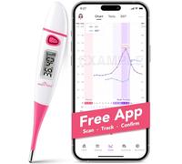 Ovulation Tracker Digital Basal Thermometer: Easy@Home BBT Thermometer for Fertility Tracking - Basal Body Thermometer for Accurate Temperature Monitoring with Premom App Pink DMT-3018