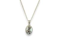 OVUNQUE PROTEGGIMI Carlo Acutis Stainless Steel Medal 2 x 1.2 cm Oval Pendant with Chain Gift Box Chain 45 cm