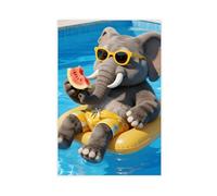 OVUQF A Cute, Big, Elephant Floating on A Pool (5) Canvas Poster Bedroom Decor Print Picture Paintings 12x18inch(30x45cm)