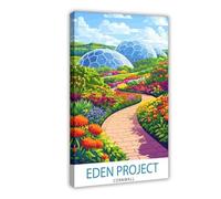 OVUQF Eden Project Cornwall Travel Poster Wall Decor Canvas Poster Bedroom Decor Print Picture Paintings 08x12inch(20x30cm)