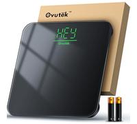 Ovutek Bathroom Scale for Body Weight, Highly Accurate Digital Weighing Machine for People, Upgraded Batteries Included, Compact Size, LED Display, Physician Scale with Sturdy Tempered Glass, 400lb